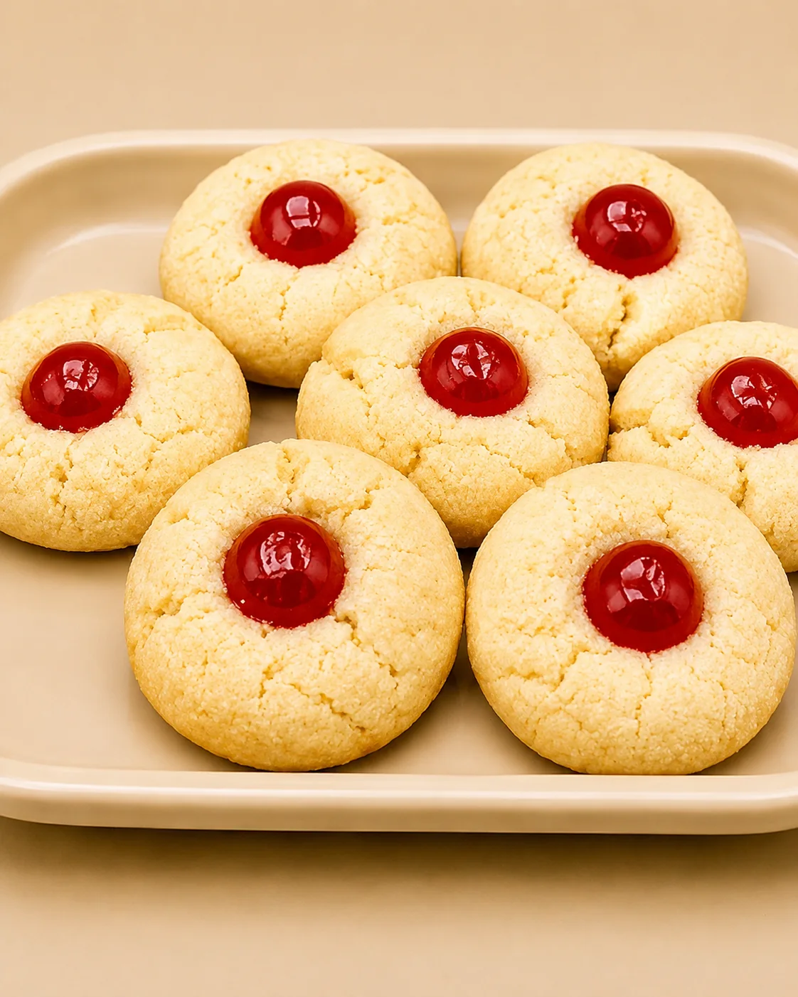 Almond Cookies w/ Cherries