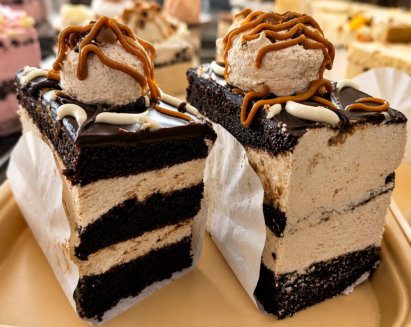 Chocolate Cake with Peanut Butter Mousse