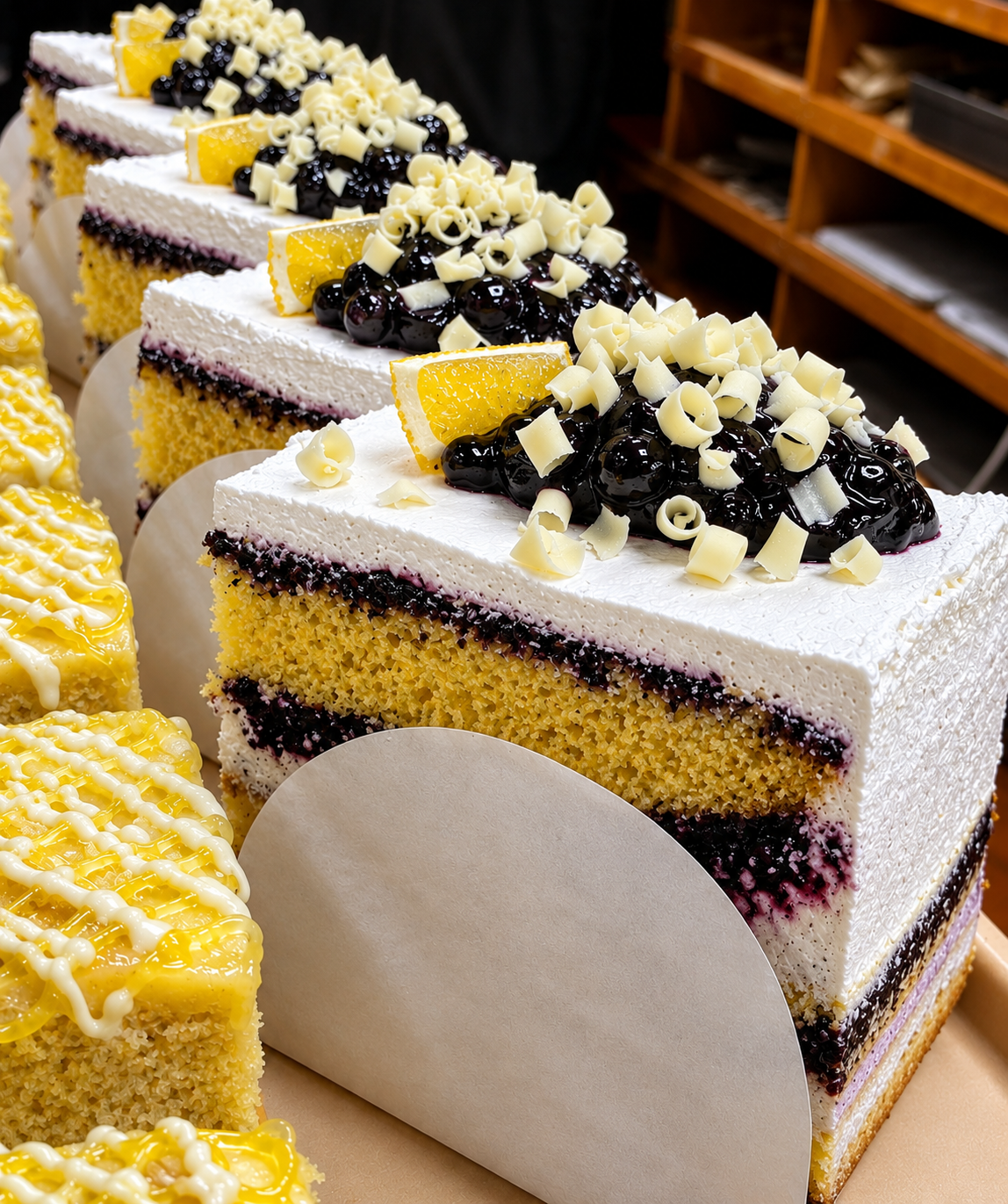 Lemon Blueberry Cake Slice